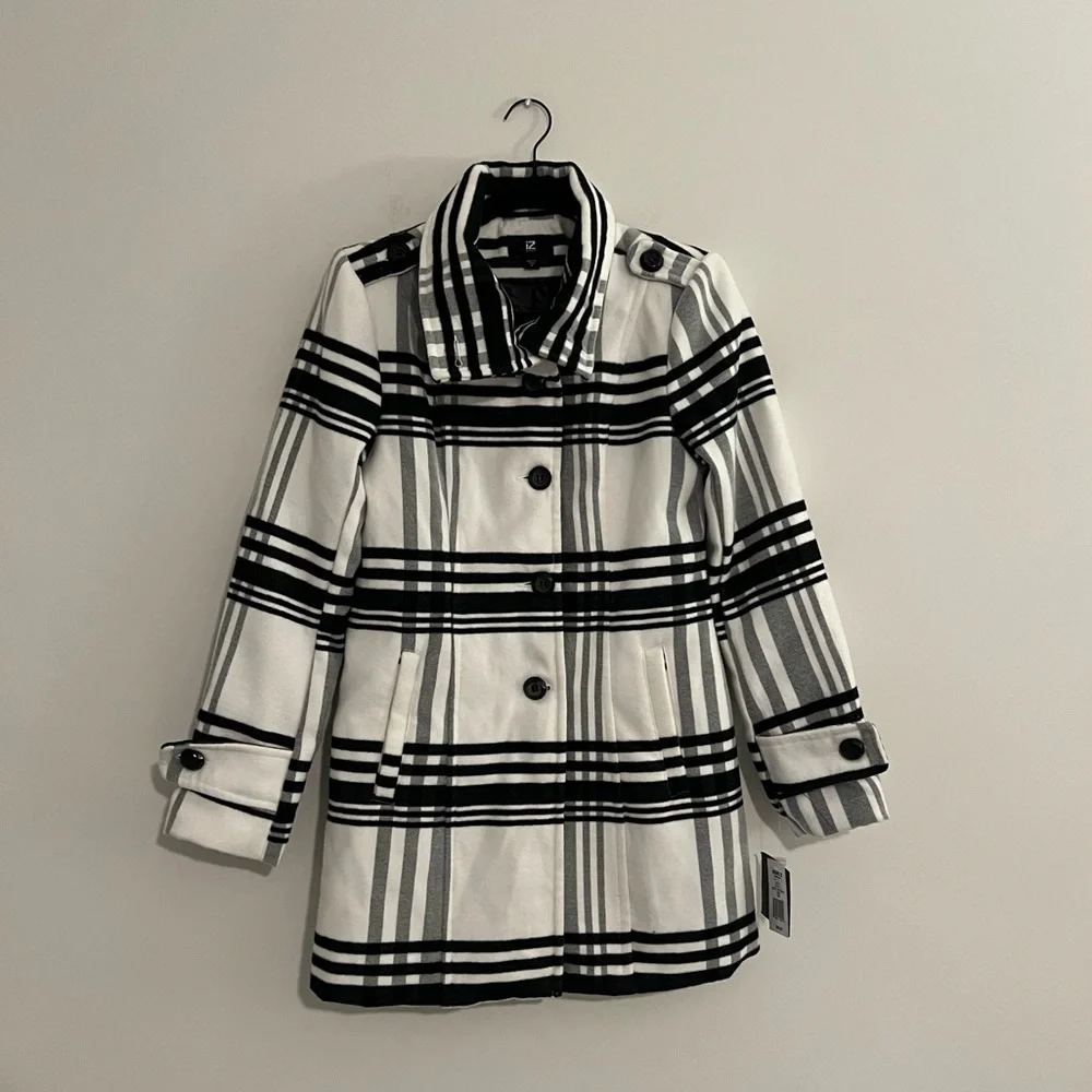 iZ Byer - Plaid Peacoat - Size Small - Picture 1 of 10